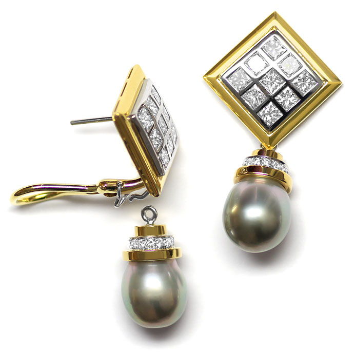 Foto 2 - Variable Ohrringe mit 3,46ct Diamanten und Südseeperlen, S9094